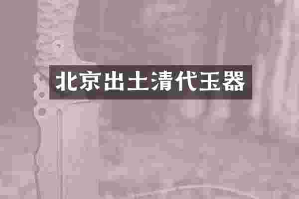 北京出土清代玉器