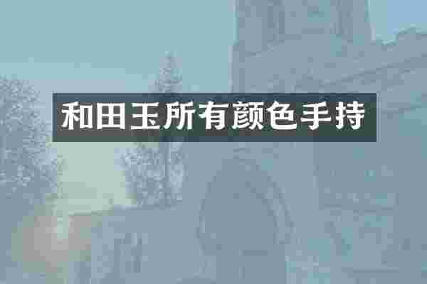和田玉所有颜色手持
