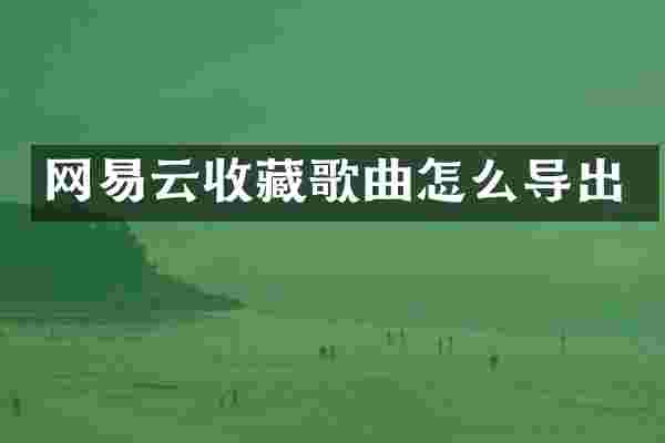 网易云收藏歌曲怎么导出