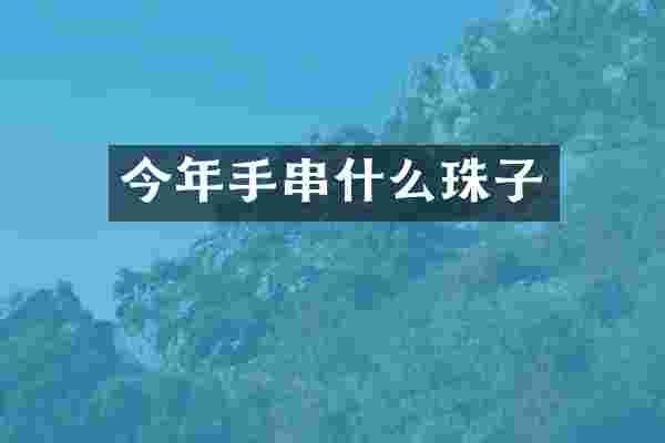 今年手串什么珠子