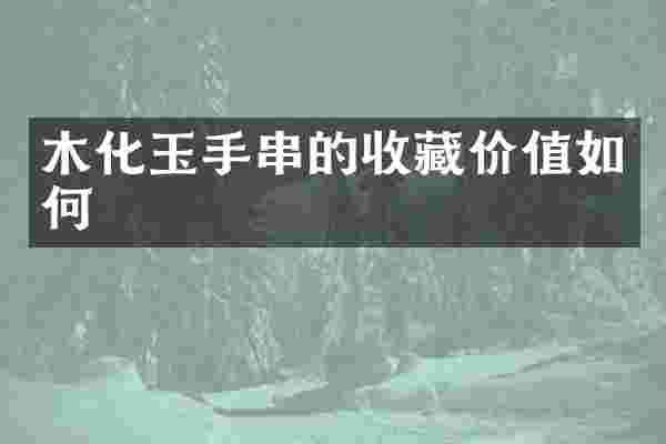 木化玉手串的收藏价值如何