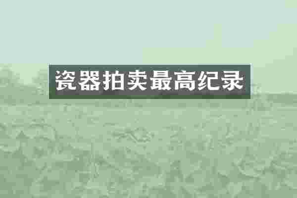瓷器拍卖最高纪录