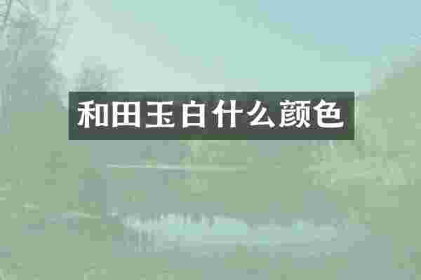 和田玉白什么颜色