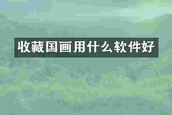 收藏国画用什么软件好