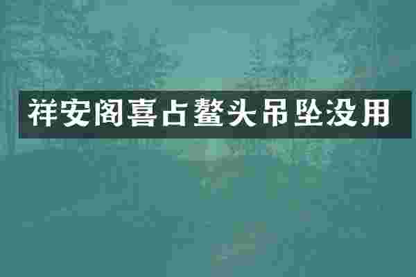 祥安阁喜占鳌头吊坠没用