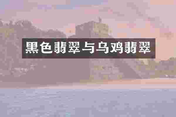 黑色翡翠与乌鸡翡翠