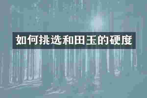 如何挑选和田玉的硬度