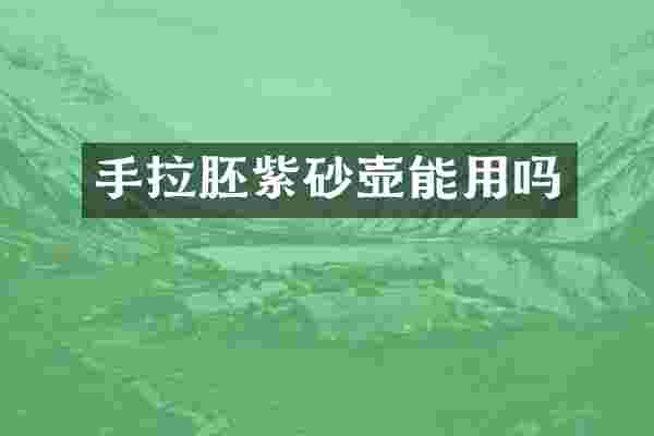 手拉胚紫砂壶能用吗