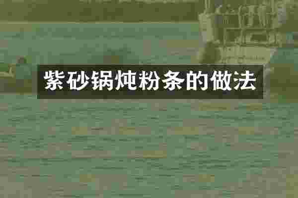 紫砂锅炖粉条的做法