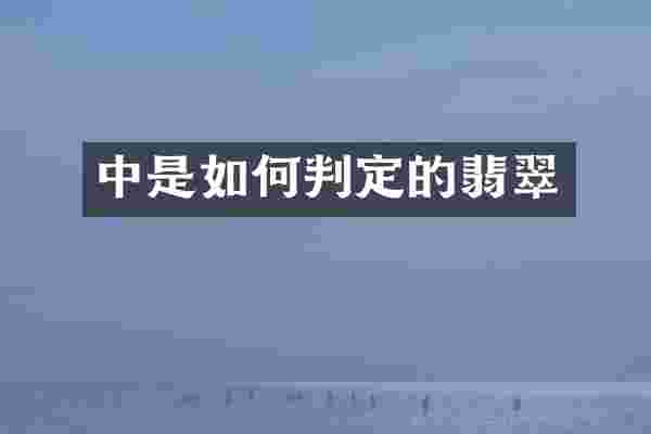 中是如何判定的翡翠