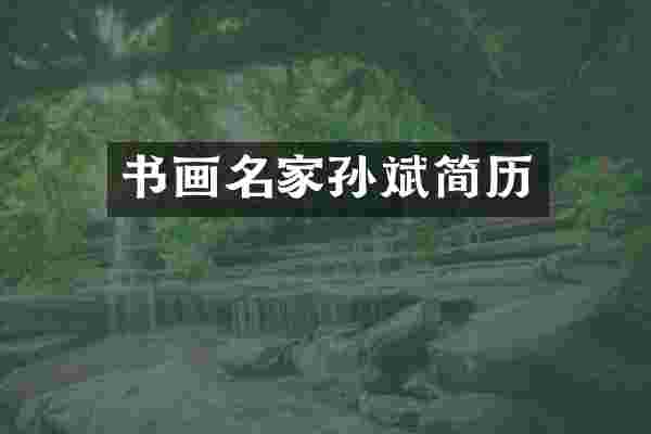 书画名家孙斌简历