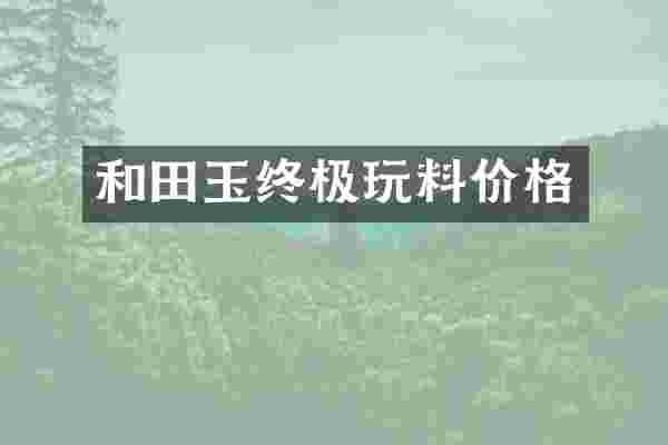 和田玉终极玩料价格