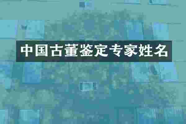 中国古董鉴定专家姓名
