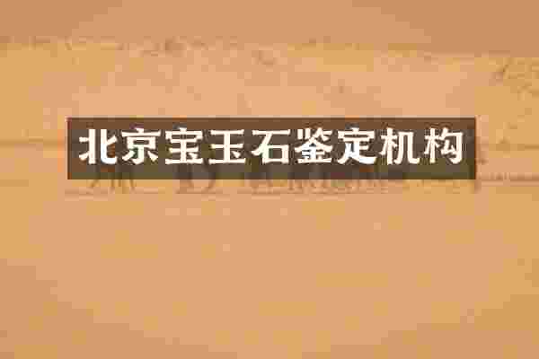 北京宝玉石鉴定机构