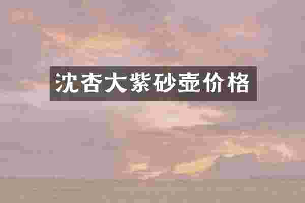 沈杏大紫砂壶价格