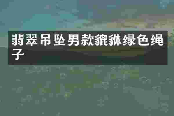 翡翠吊坠男款貔貅绿色绳子