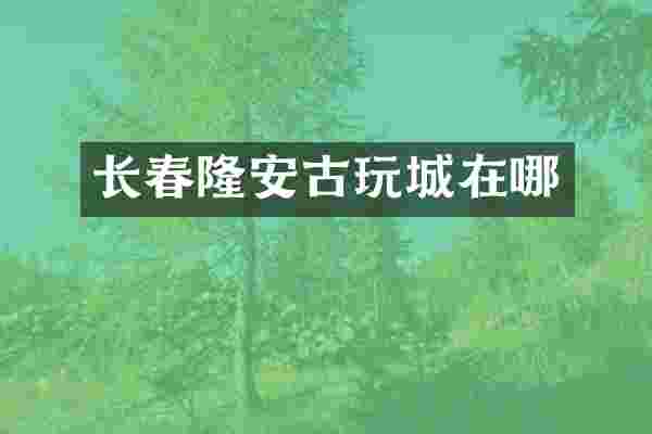 长春隆安古玩城在哪