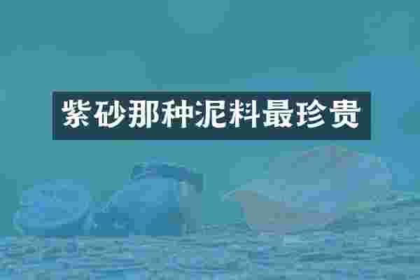 紫砂那种泥料最珍贵