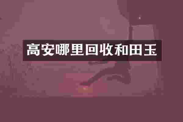 高安哪里回收和田玉