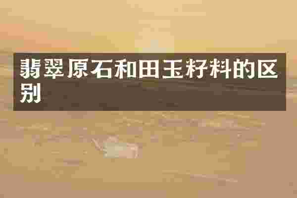 翡翠原石和田玉籽料的区别