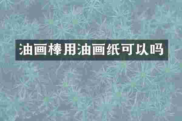 油画棒用油画纸可以吗