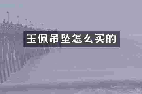 玉佩吊坠怎么买的