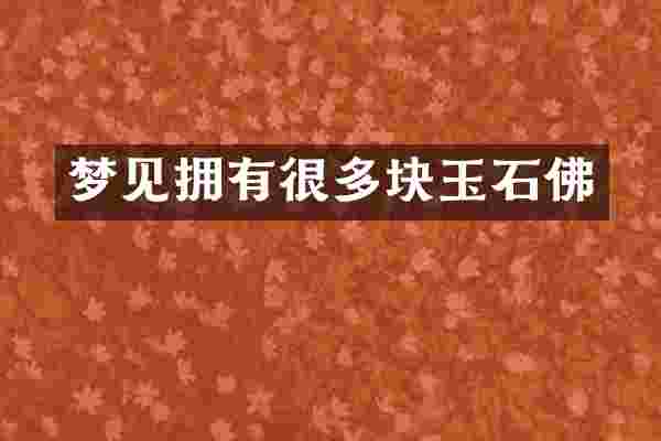 梦见拥有很多块玉石佛