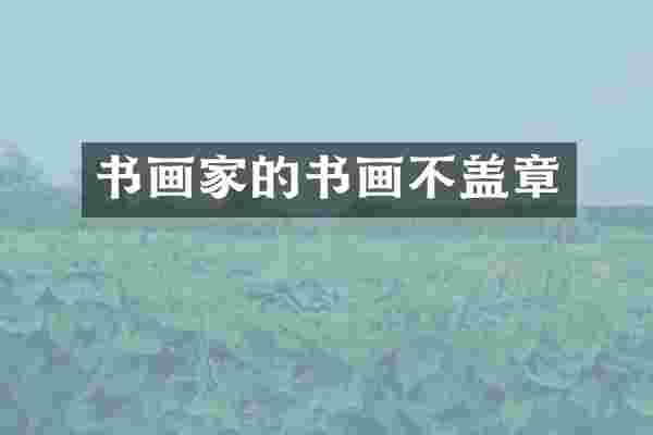 书画家的书画不盖章