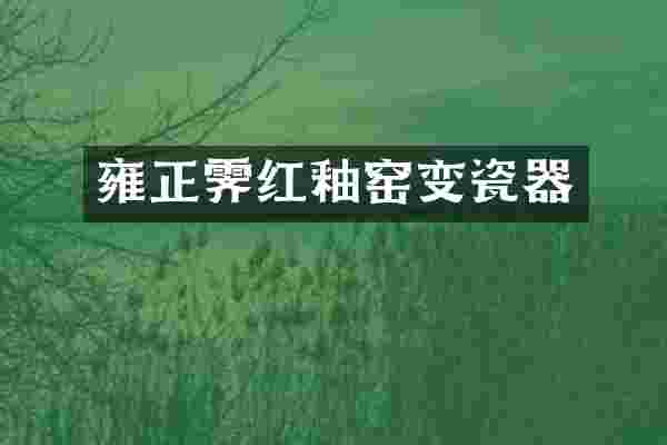 雍正霁红釉窑变瓷器