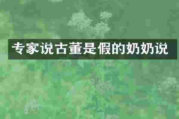 专家说古董是假的奶奶说