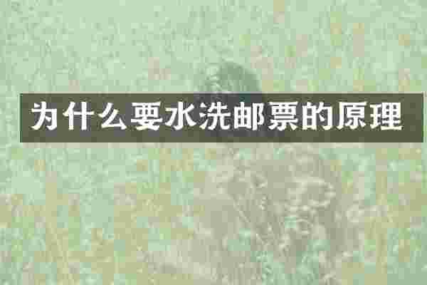 为什么要水洗邮票的原理