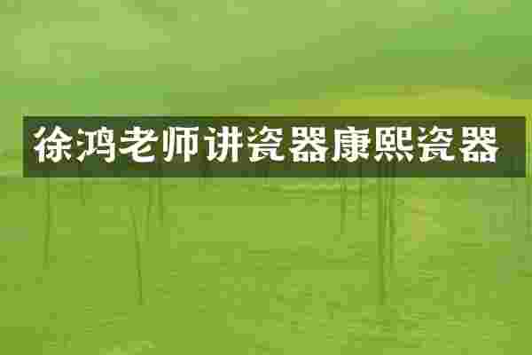 徐鸿老师讲瓷器康熙瓷器