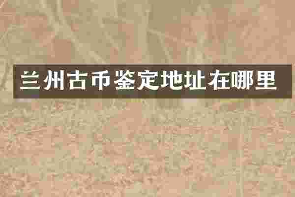 兰州古币鉴定地址在哪里