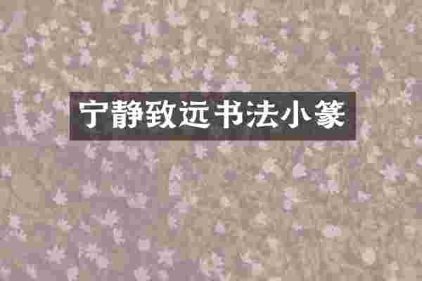 宁静致远书法小篆