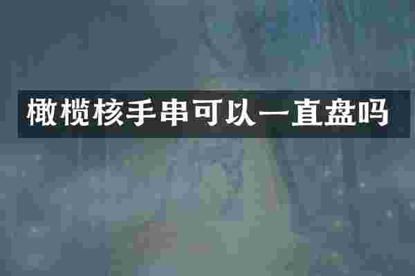 橄榄核手串可以一直盘吗