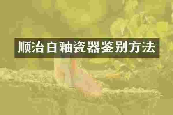 顺治白釉瓷器鉴别方法