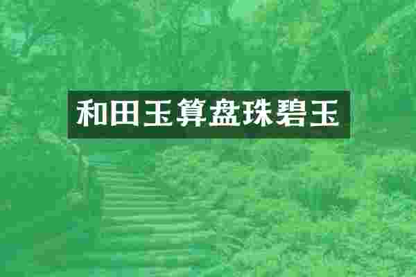 和田玉算盘珠碧玉