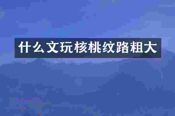 什么文玩核桃纹路粗大