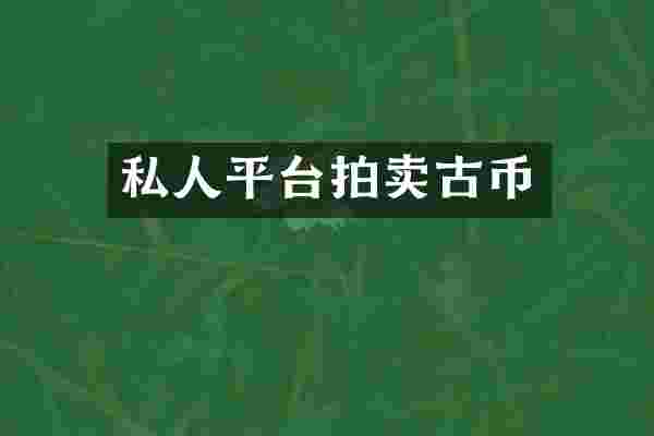 私人平台拍卖古币