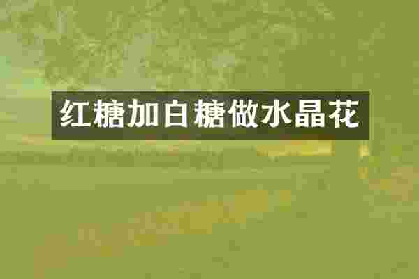 红糖加白糖做水晶花