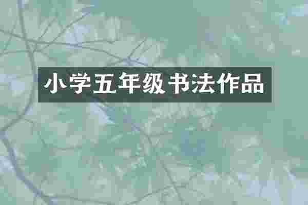小学五年级书法作品