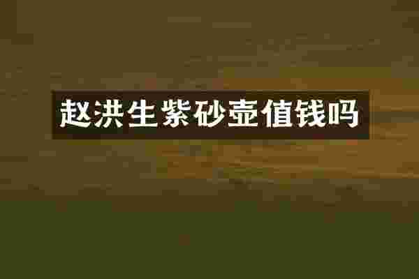 赵洪生紫砂壶值钱吗