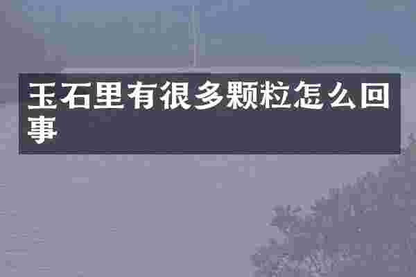 玉石里有很多颗粒怎么回事