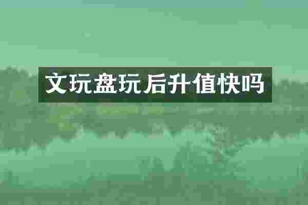 文玩盘玩后升值快吗