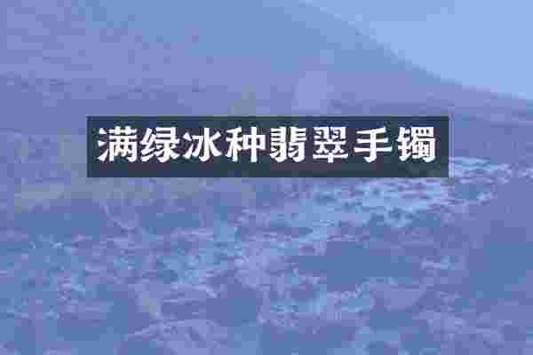 满绿冰种翡翠手镯