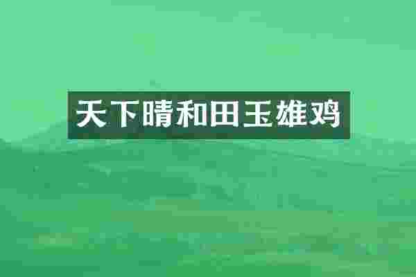 天下晴和田玉雄鸡