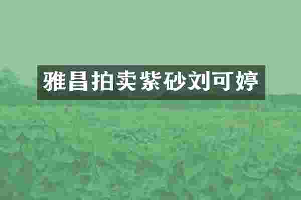 雅昌拍卖紫砂刘可婷