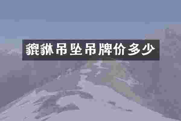 貔貅吊坠吊牌价多少