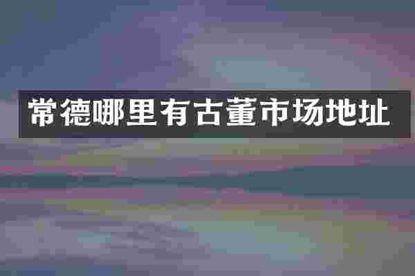 常德哪里有古董市场地址