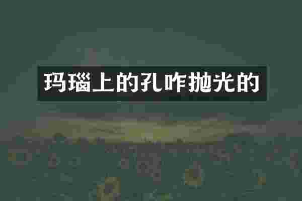 玛瑙上的孔咋抛光的